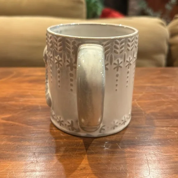 NWOT! Anthropologie A Initial Stocking Mug Winter Holiday Christmas Snowflake - Picture 4 of 11